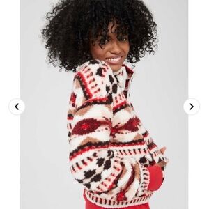 NWT OFFLINE Aerie Cozy Fleece Fair-isle Quarter Zip Sherpa Sweater